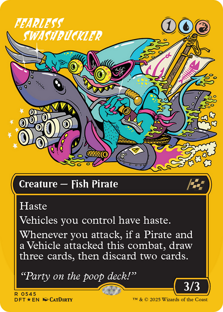 Fearless Swashbuckler (Borderless) (First-Place Foil) [Aetherdrift] | Devastation Store