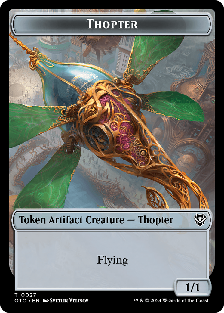 Thopter // Manifest Double-Sided Token [Outlaws of Thunder Junction Commander Tokens] | Devastation Store