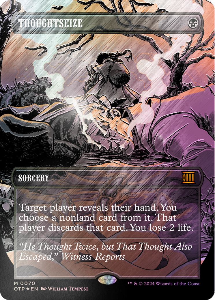 Thoughtseize (Textured Foil) [Outlaws of Thunder Junction: Breaking News] | Devastation Store