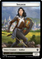 Human // Soldier Double-Sided Token [Bloomburrow Commander Tokens] | Devastation Store