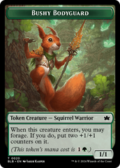 Emblem - Ral, Crackling Wit // Bushy Bodyguard Double-Sided Token [Bloomburrow Tokens] | Devastation Store
