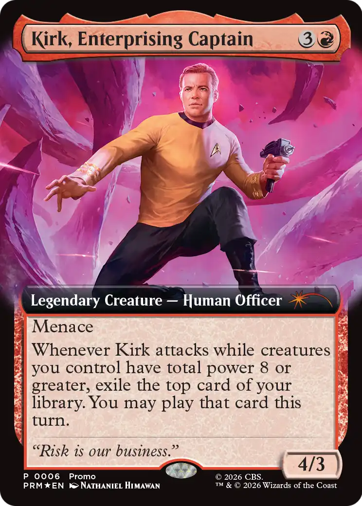 Kirk, Enterprising Captain (Extended Art) [Media Promos] | Devastation Store