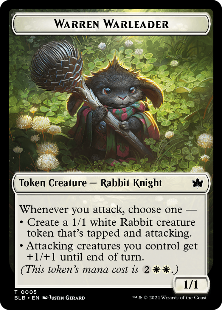 Fish // Warren Warleader Double-Sided Token [Bloomburrow Tokens] | Devastation Store