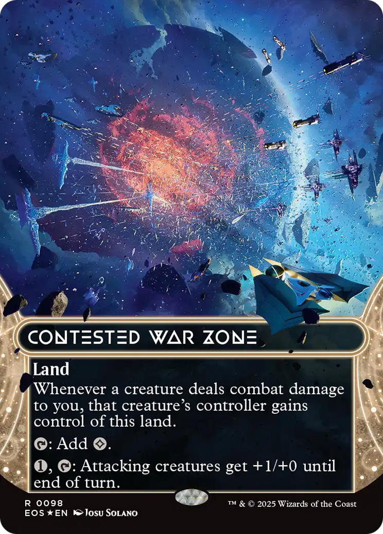 Contested War Zone (0098) (Borderless) (Galaxy Foil) [Edge of Eternities: Stellar Sights] | Devastation Store