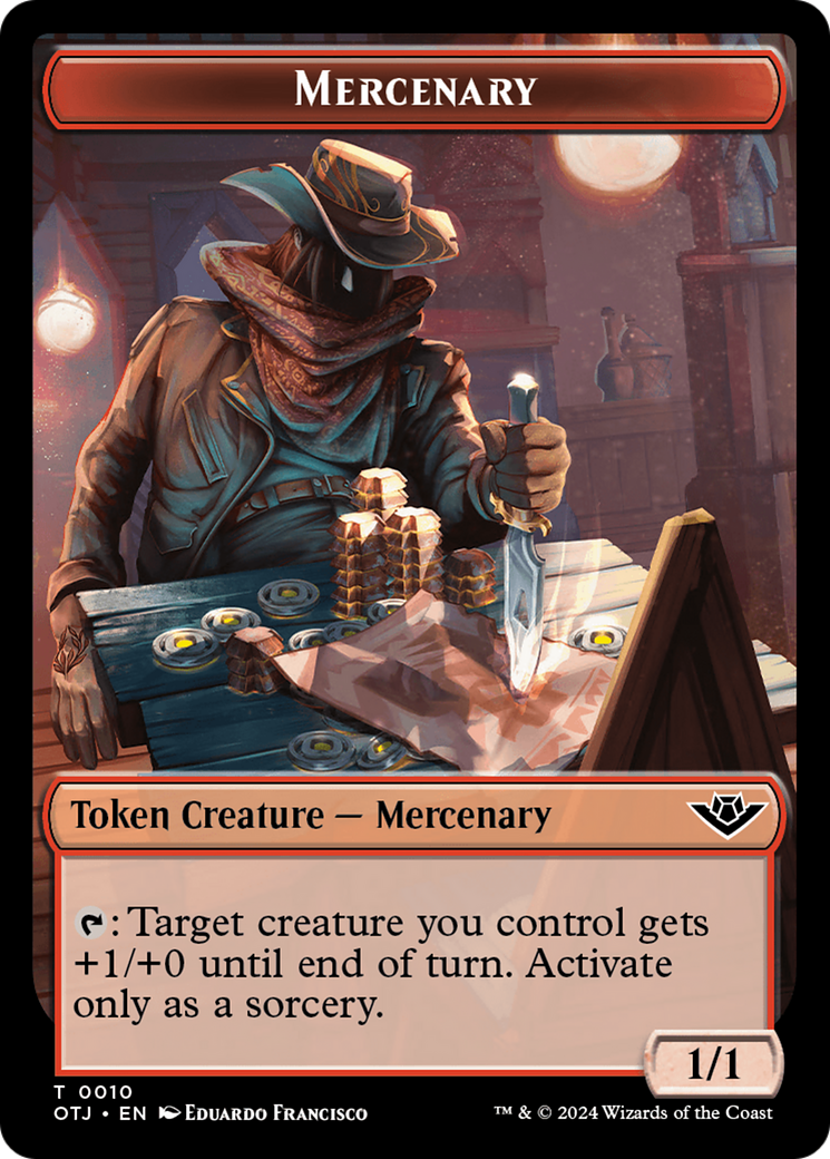 Mercenary // Beau Double-Sided Token [Outlaws of Thunder Junction Tokens] | Devastation Store