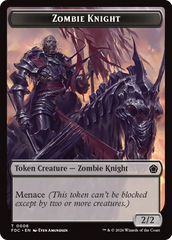 Zombie // Zombie Knight Double-Sided Token [Foundations Commander Tokens] | Devastation Store