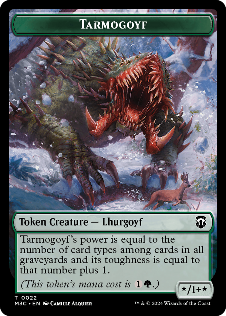 Tarmogoyf (Ripple Foil) // Goblin Double-Sided Token [Modern Horizons 3 Commander Tokens] | Devastation Store