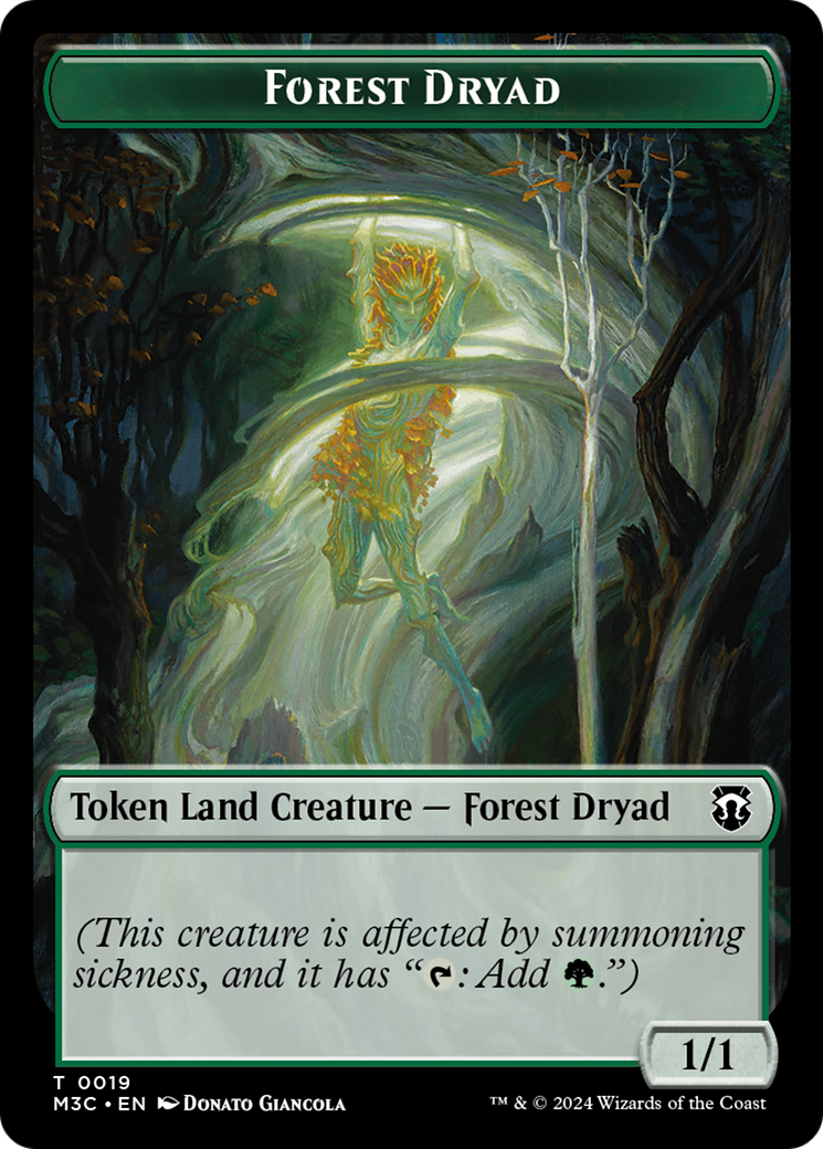 Boar (Ripple Foil) // Forest Dryad Double-Sided Token [Modern Horizons 3 Commander Tokens] | Devastation Store