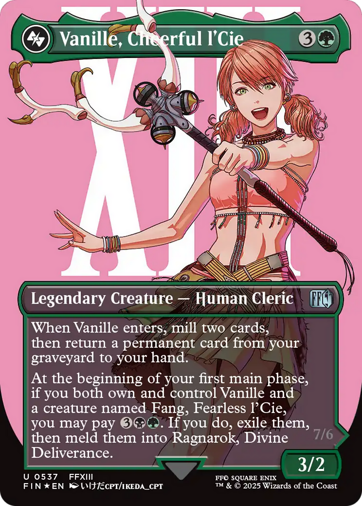 Vanille, Cheerful l'Cie // Ragnarok, Divine Deliverance (Borderless) (Surge Foil) [FINAL FANTASY] | Devastation Store
