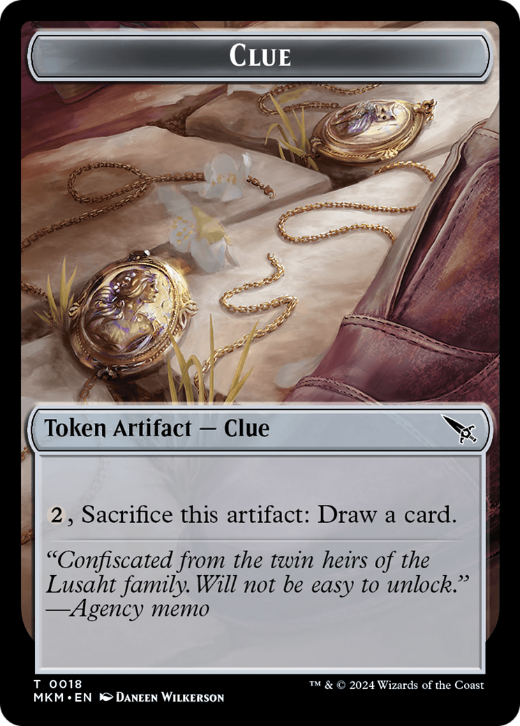 Clue (0018) // A 0045 Double-Sided Token [Murders at Karlov Manor Tokens] | Devastation Store