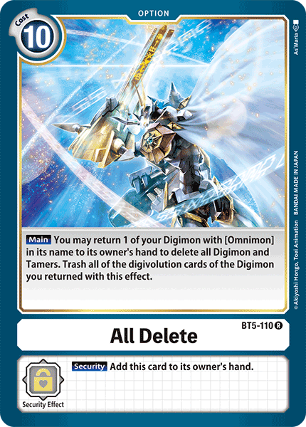 All Delete [BT5-110] [Battle of Omni] | Devastation Store