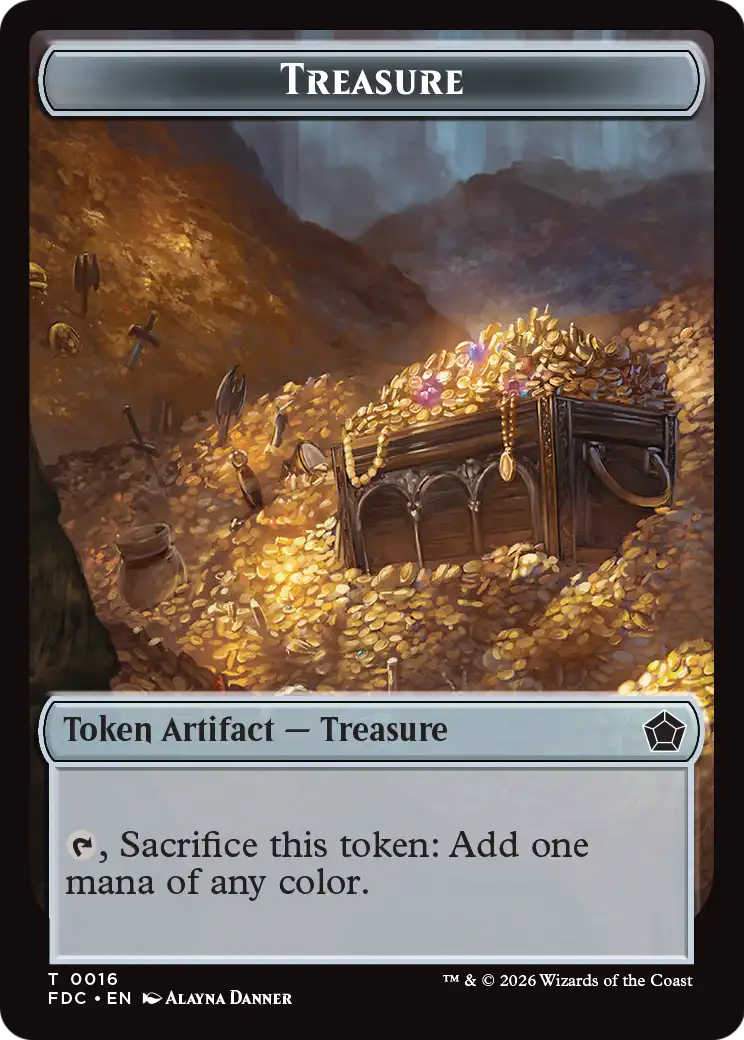 Dragon (0007) // Treasure Double-Sided Token [Foundations Commander Tokens] | Devastation Store