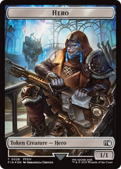 Bird // Hero (0028) Double-Sided Token (Surge Foil) [FINAL FANTASY Commander Tokens] | Devastation Store