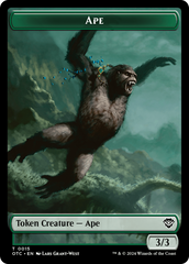 Ape // Shark Double-Sided Token [Outlaws of Thunder Junction Commander Tokens] | Devastation Store