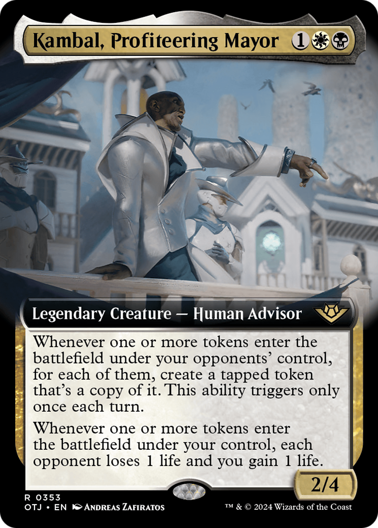 Kambal, Profiteering Mayor (Extended Art) [Outlaws of Thunder Junction] | Devastation Store