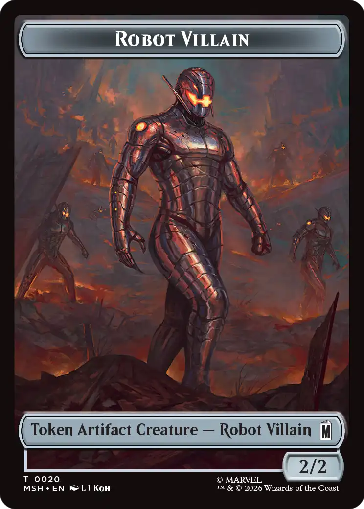 Soldier // Robot Villain Double-Sided Token [Marvel Super Heroes Tokens] | Devastation Store