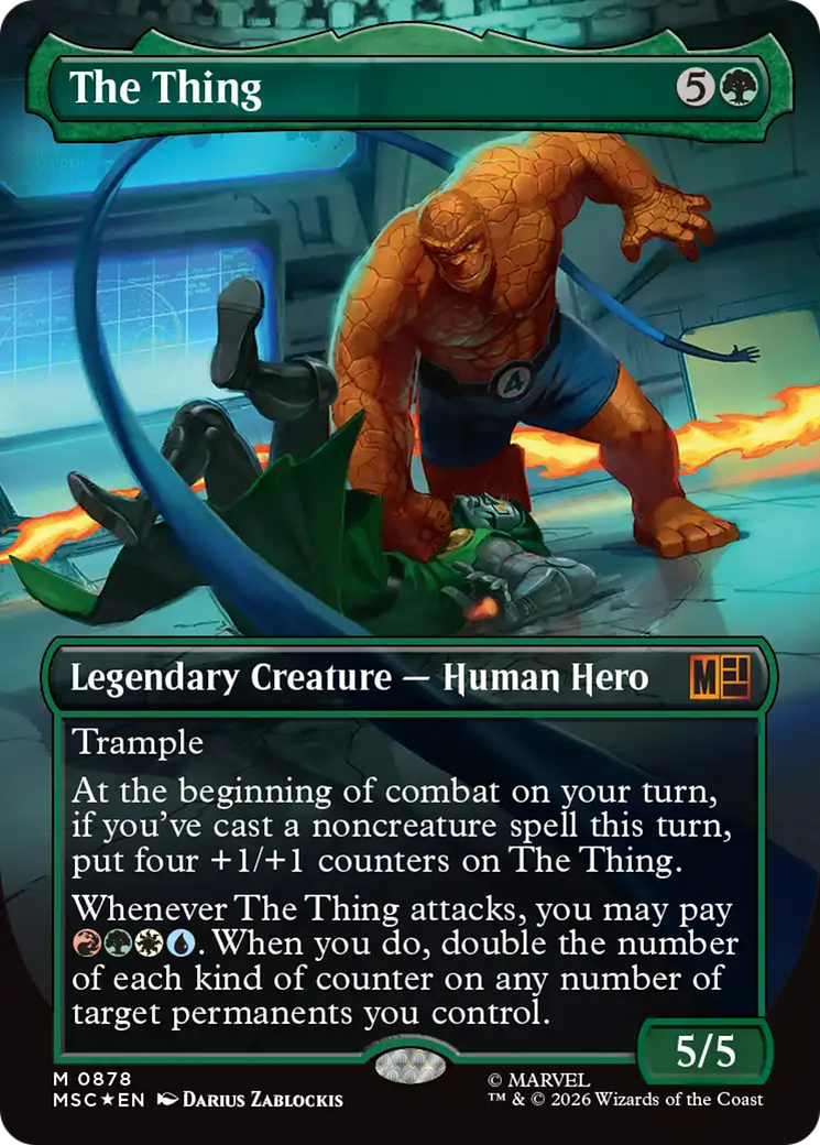 The Thing (Borderless) (Surge Foil) [Marvel Super Heroes Commander] | Devastation Store