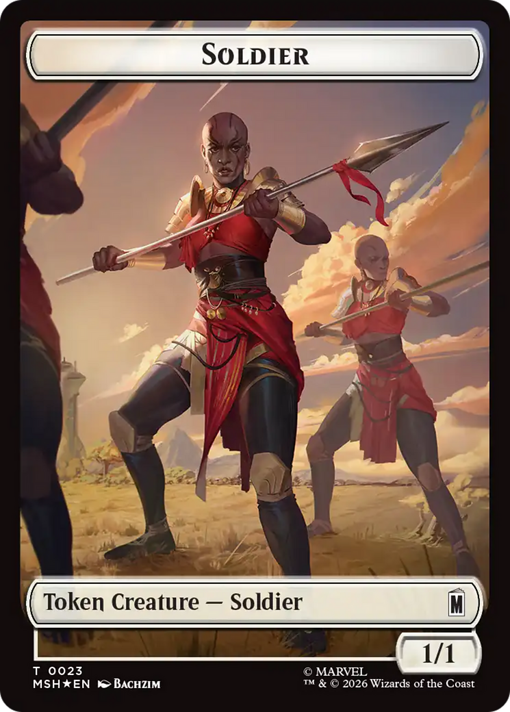 Goat // Soldier Double-Sided Token (Surge Foil) [Marvel Super Heroes Commander Tokens] | Devastation Store
