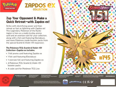 POKEMON TCG Scarlet & Violet 151 Zapdos Ex Box | Devastation Store