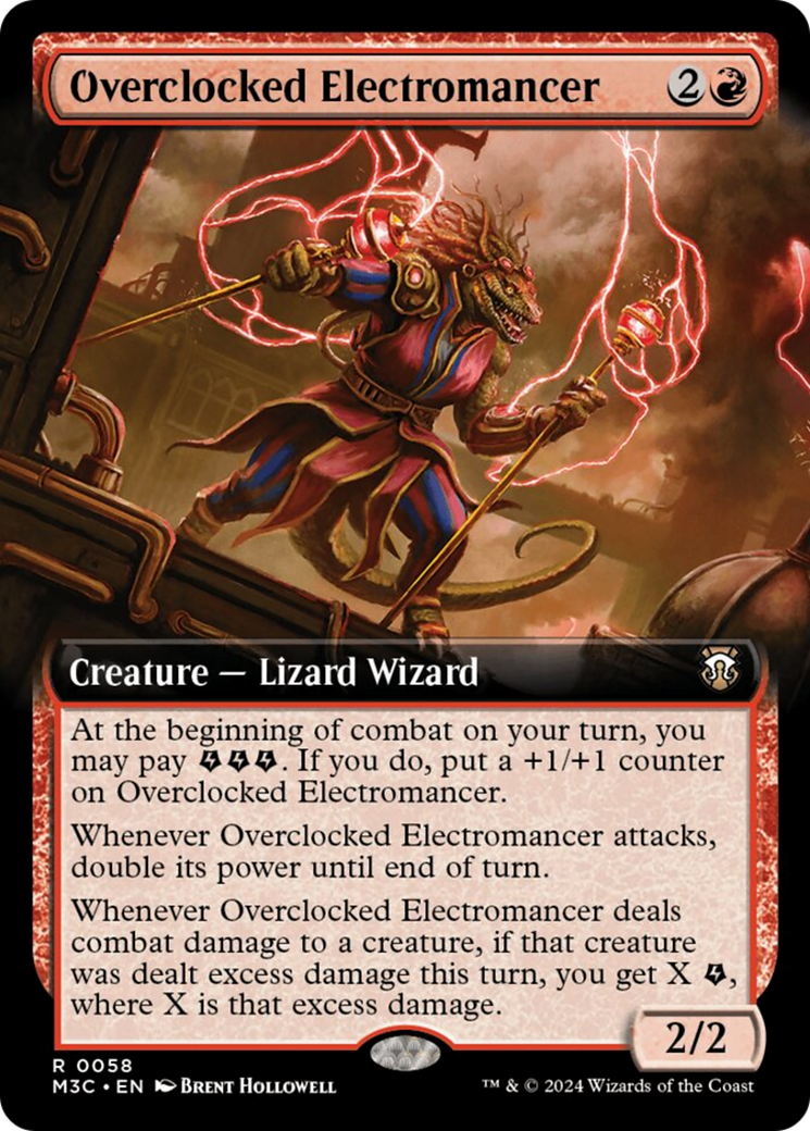 Overclocked Electromancer (Extended Art) (Ripple Foil) [Modern Horizons 3 Commander] | Devastation Store