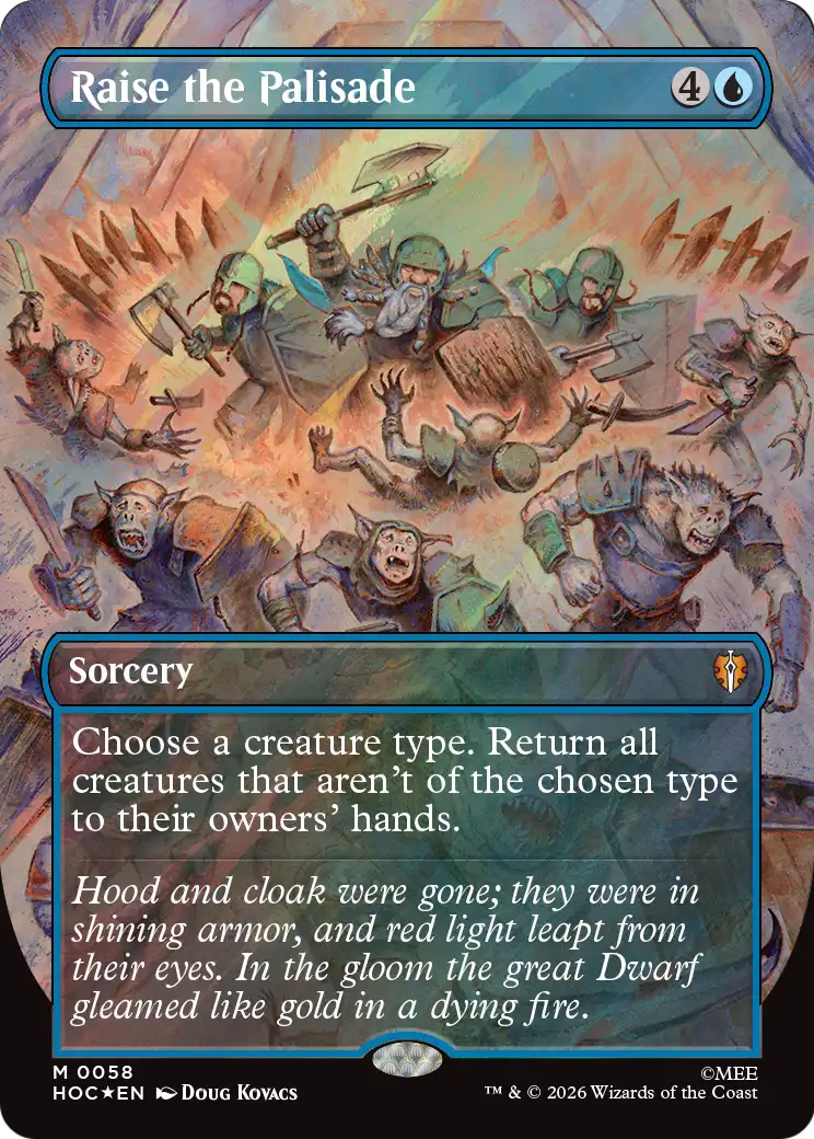 Raise the Palisade (Borderless) (Surge Foil) [The Hobbit: Eternal-Legal] | Devastation Store
