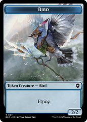 Bird (011) // Shark Double-Sided Token [Bloomburrow Commander Tokens] | Devastation Store