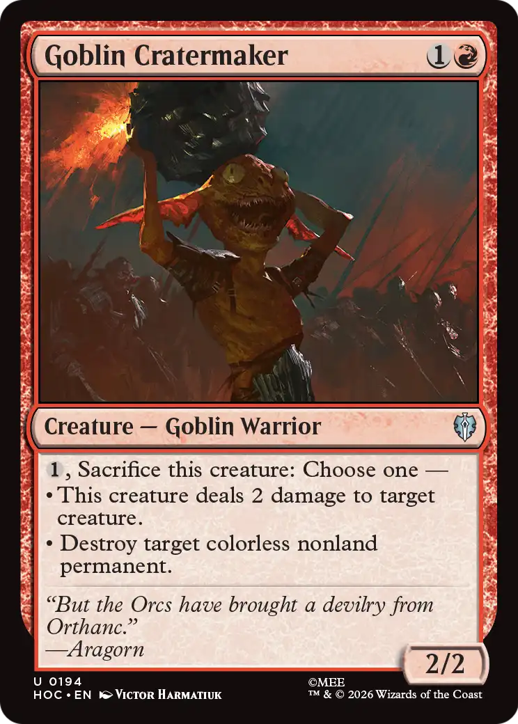 Goblin Cratermaker [The Hobbit: Eternal-Legal] | Devastation Store