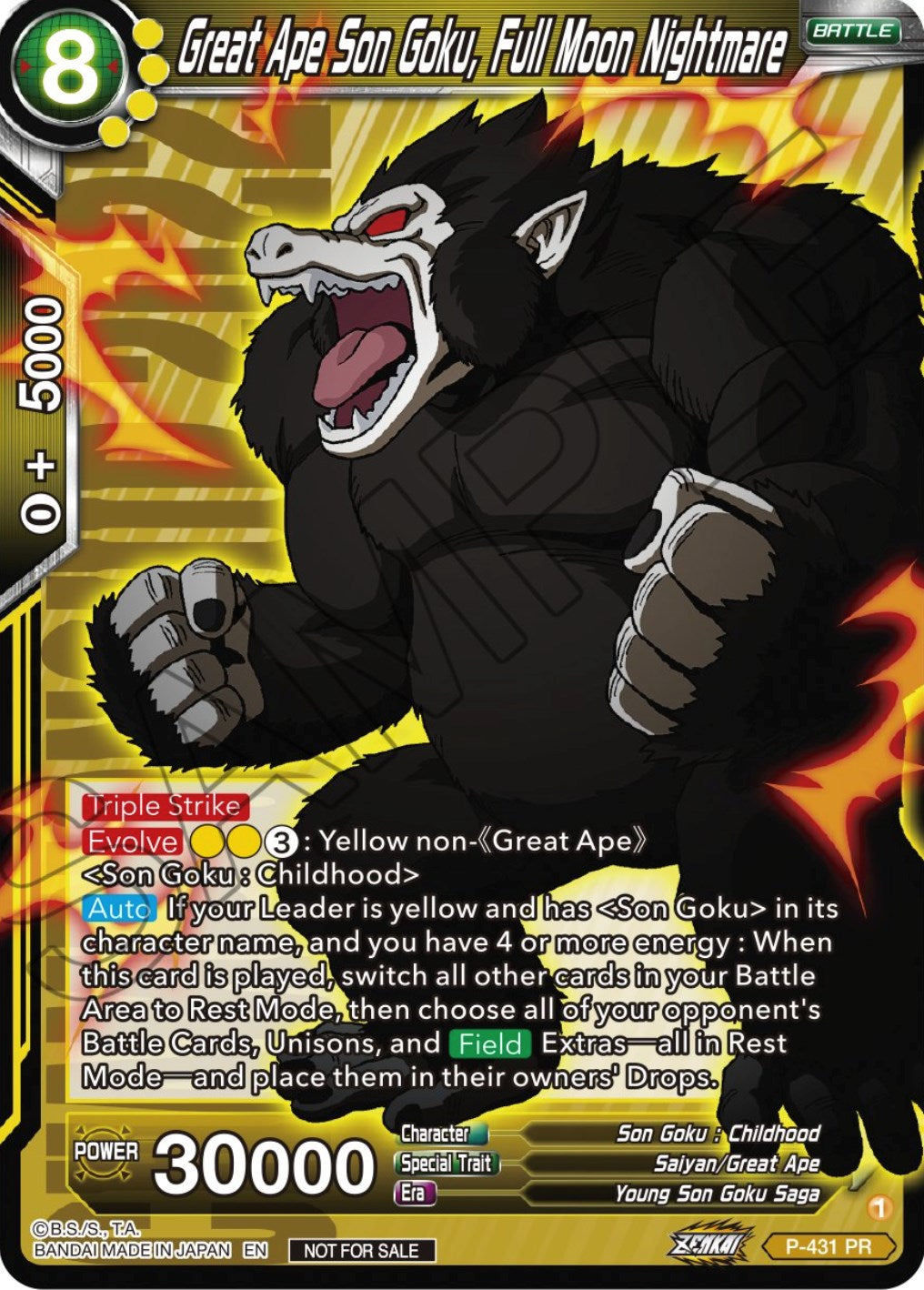 Great Ape Son Goku, Full Moon Nightmare (P-431) [Promotion Cards] | Devastation Store