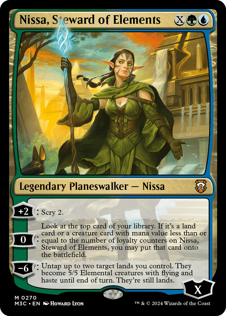 Nissa, Steward of Elements (Ripple Foil) [Modern Horizons 3 Commander] | Devastation Store