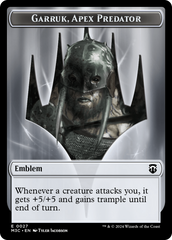 Garruk, Apex Predator Emblem // Saproling Double-Sided Token [Modern Horizons 3 Commander Tokens] | Devastation Store