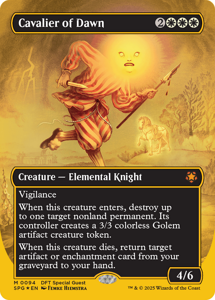 Cavalier of Dawn (Borderless) (First-Place Foil) [Aetherdrift Special Guests] | Devastation Store