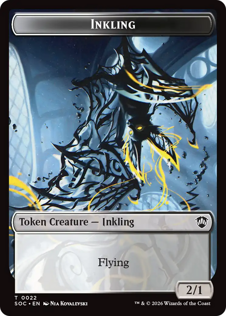 Pegasus // Inkling (0022) Double-Sided Token [Secrets of Strixhaven Commander Tokens] | Devastation Store