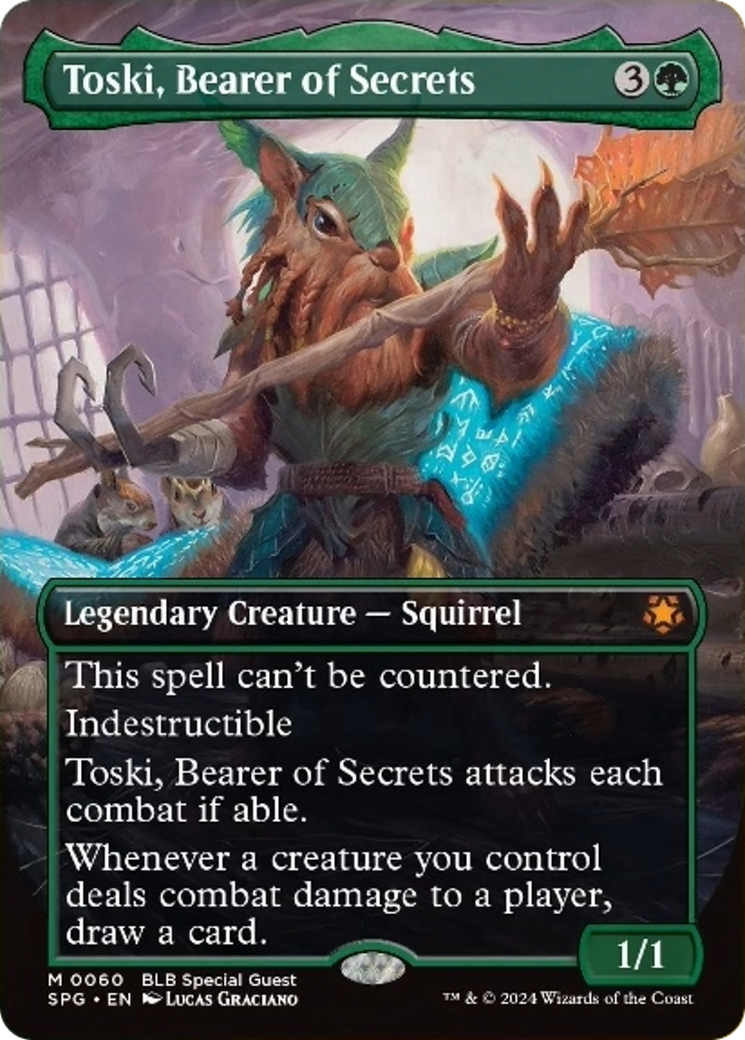 Toski, Bearer of Secrets (Borderless) [Bloomburrow Special Guests] | Devastation Store
