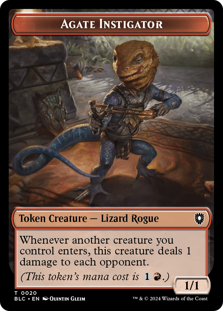 Agate Instigator // Rabbit Double-Sided Token [Bloomburrow Commander Tokens] | Devastation Store