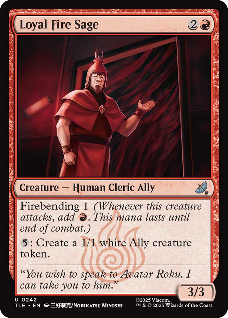 Loyal Fire Sage [Avatar: The Last Airbender: Eternal-Legal] | Devastation Store