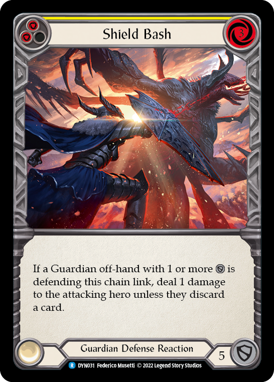 Shield Bash (Yellow) [DYN031] (Dynasty)  Rainbow Foil | Devastation Store