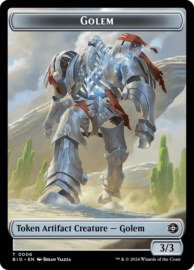 Mercenary // Golem Double-Sided Token [Outlaws of Thunder Junction Tokens] | Devastation Store