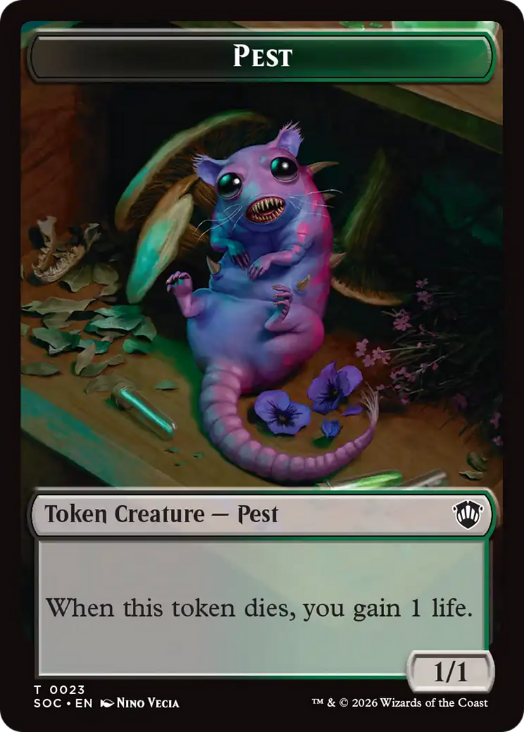 Saproling // Pest (0023) Double-Sided Token [Secrets of Strixhaven Commander Tokens] | Devastation Store