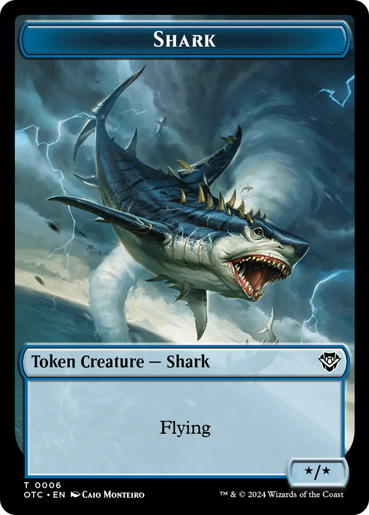 Ape // Shark Double-Sided Token [Outlaws of Thunder Junction Commander Tokens] | Devastation Store