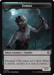 Timeless Dragon // Zombie (0007) Double-Sided Token [Aetherdrift Tokens] | Devastation Store