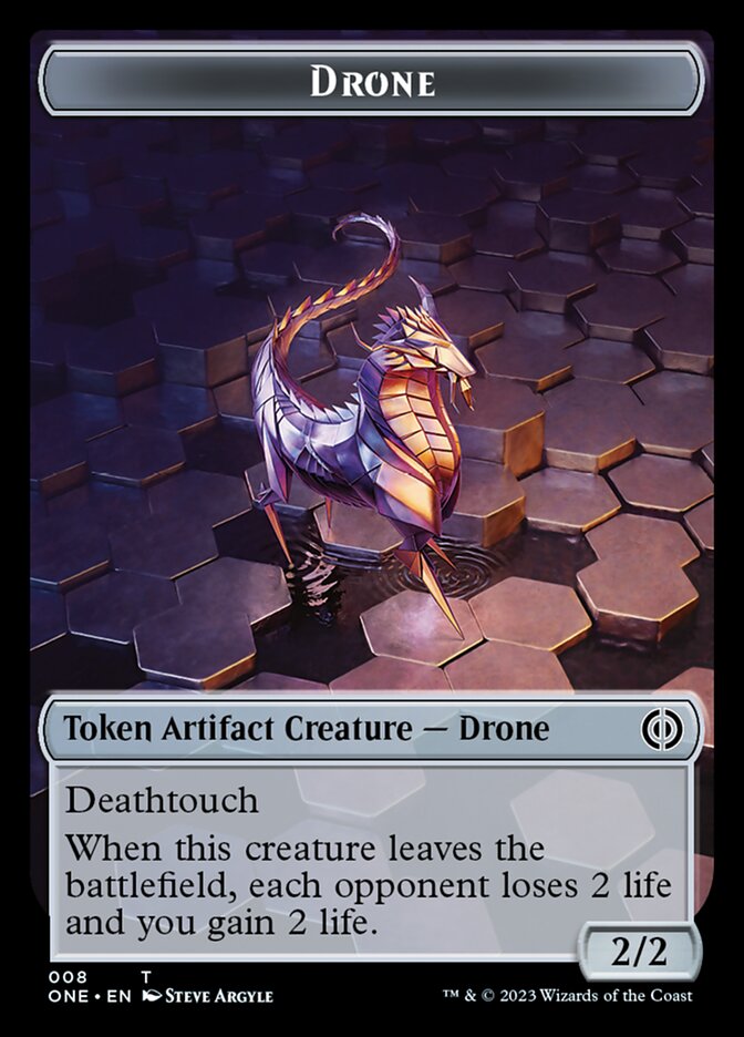 Rebel // Drone Double-Sided Token [Phyrexia: All Will Be One Tokens] | Devastation Store