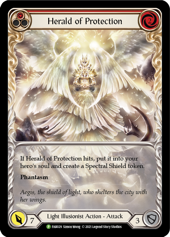Herald of Protection (Red Extended Art) [FAB029] (Promo)  Rainbow Foil | Devastation Store