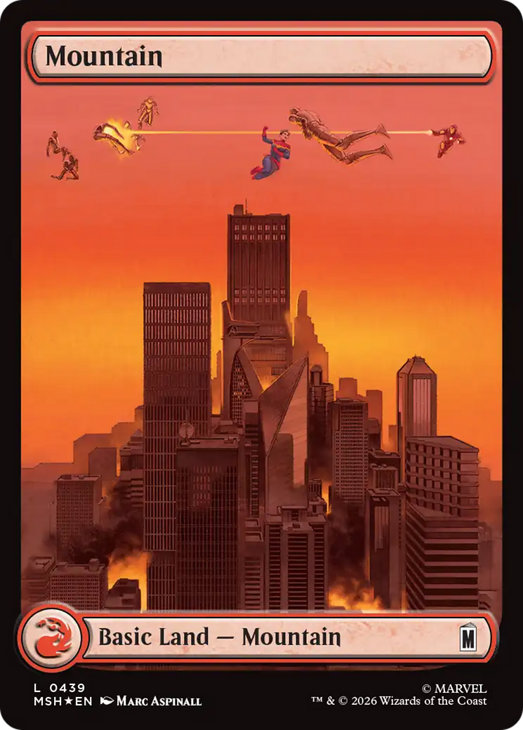 Mountain (0439) (Surge Foil) [Marvel Super Heroes] | Devastation Store