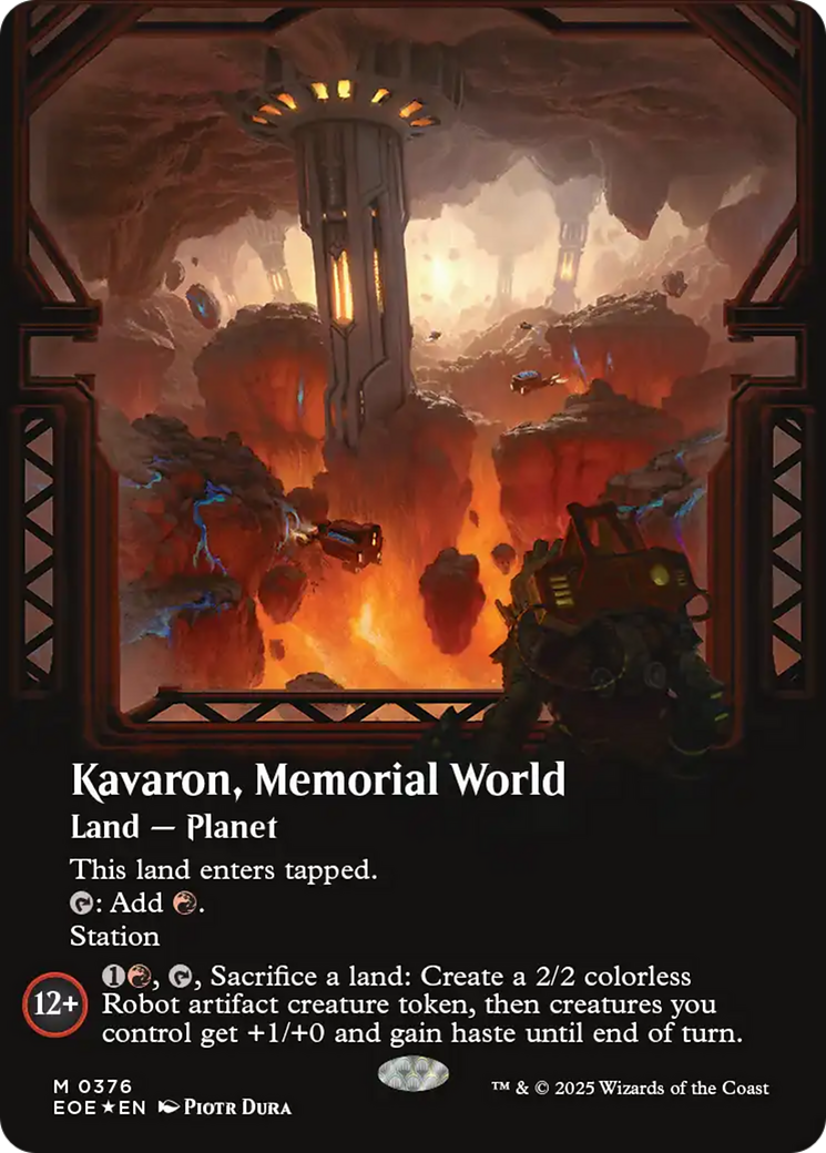 Kavaron, Memorial world (Borderless) (Galaxy Foil) [Edge of Eternities] | Devastation Store