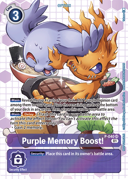 Purple Memory Boost! [P-040] (Box Promotion Pack - Next Adventure) [Promotional Cards] | Devastation Store
