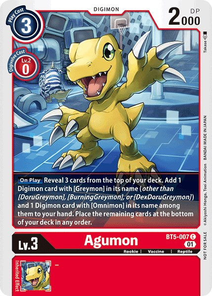 Agumon [BT5-007] (Tamer Party Vol. 4 Promo) [Battle of Omni] | Devastation Store