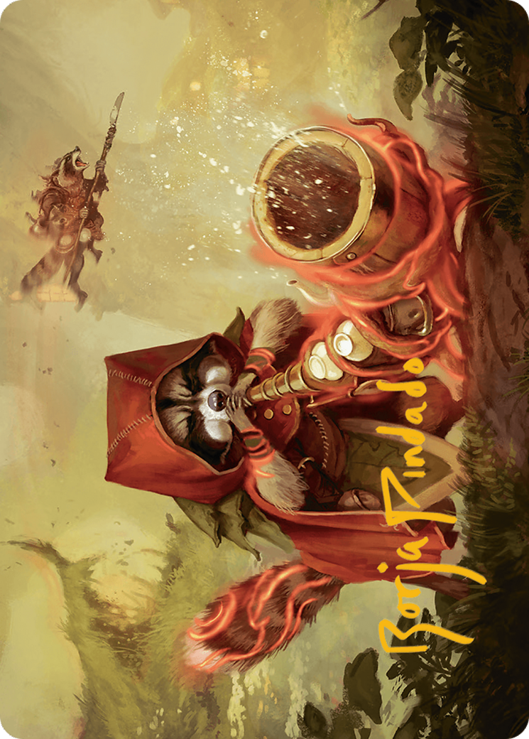 Raccoon Rallier Art Card (Gold-Stamped Signature) [Bloomburrow Art Series] | Devastation Store