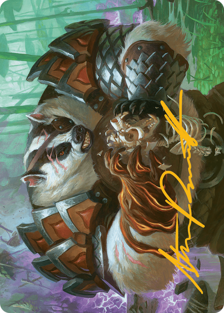 Hugs, Grisly Guardian Art Card (Gold-Stamped Signature) [Bloomburrow Art Series] | Devastation Store