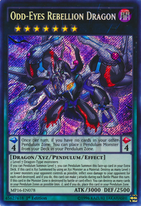 Odd-Eyes Rebellion Dragon [MP16-EN078] Secret Rare | Devastation Store