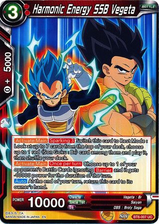 Harmonic Energy SSB Vegeta [BT6-007] | Devastation Store